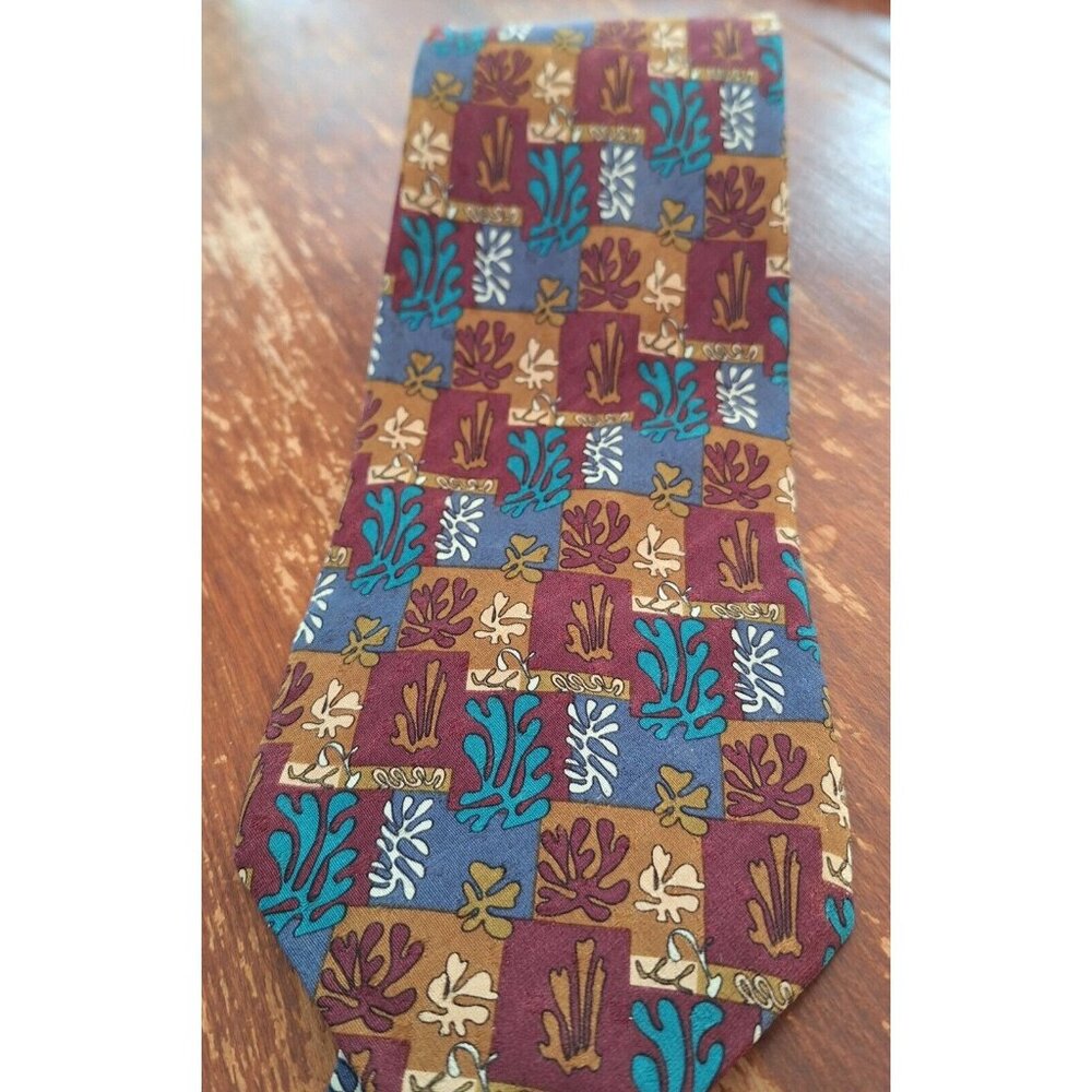 Boxelder Moderns Henri Mattsse Fleurs de Neige Silk Tie Necktie Made In Italy